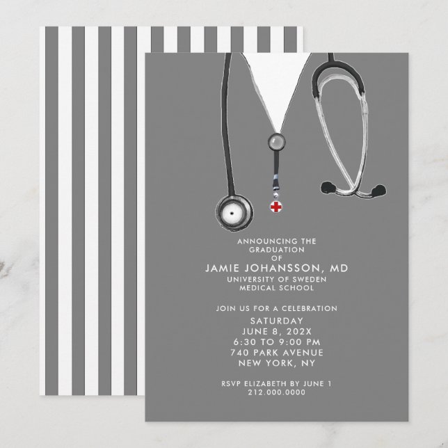 Inbjudan till Doktor Studentfest (Fram/baksida)