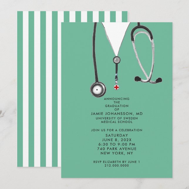 Inbjudan till Doktor Studentfest (Fram/baksida)