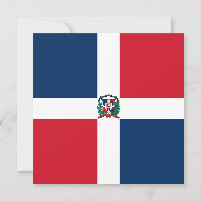 Inbjudan till Dominikanska republiken Flagga (Framsida)