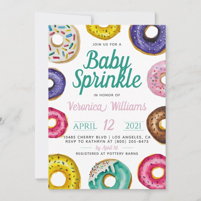 Inbjudan till Donut Baby Sprinkle Baby Shower (Framsida)
