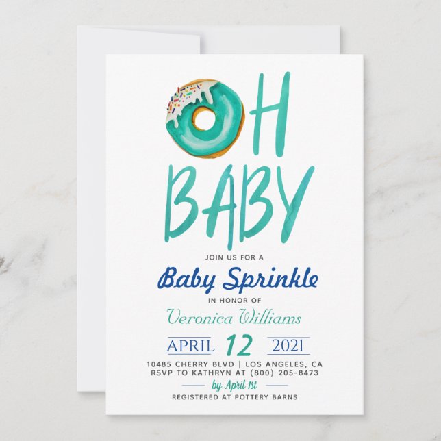 Inbjudan till Donut Baby Sprinkle Baby Shower (Framsida)
