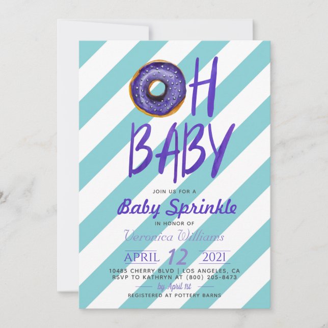 Inbjudan till Donut Baby Sprinkle Baby Shower (Framsida)