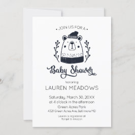 Inbjudan till doodle Bear Winter Baby Shower