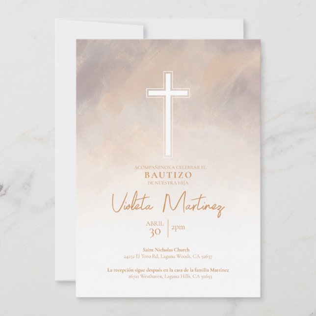 Inbjudan till Dop Violett (Framsida)