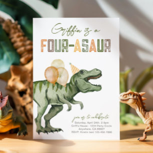 Inbjudan till dosinosaur fjärde födelsedag