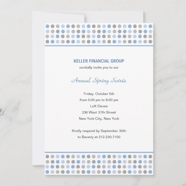 Inbjudan till Dot Mönster Corporate/Business Party (Framsida)