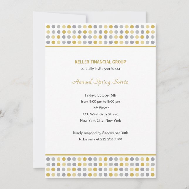 Inbjudan till Dot Mönster Corporate/Business Party (Framsida)