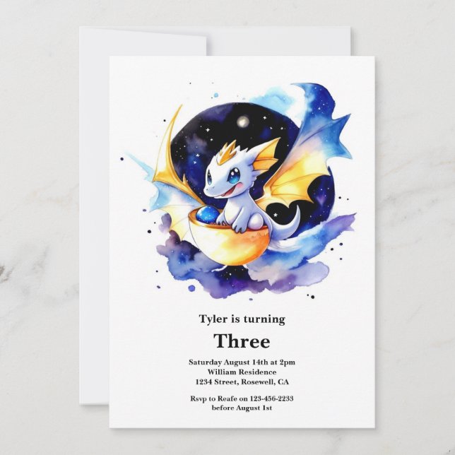 Inbjudan till Dragon Birthday (Framsida)