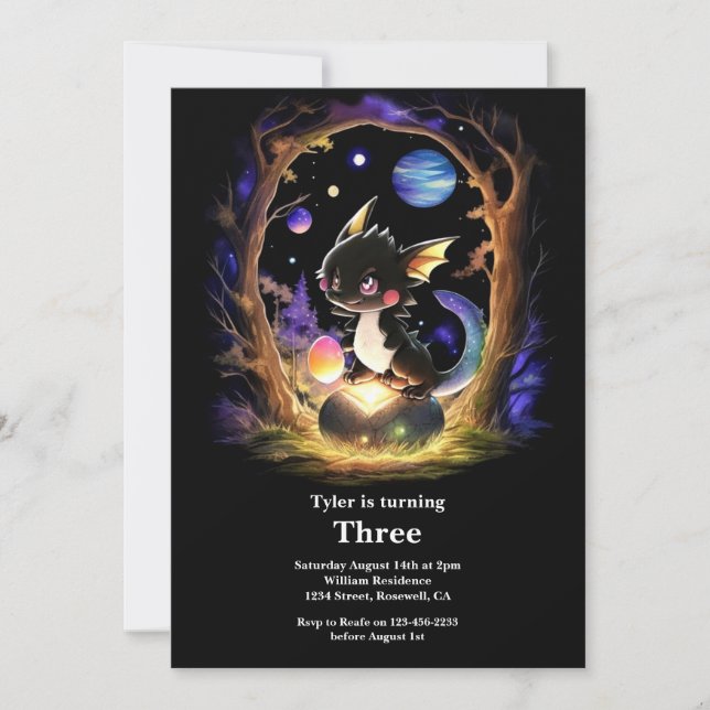 Inbjudan till Dragon Birthday (Framsida)