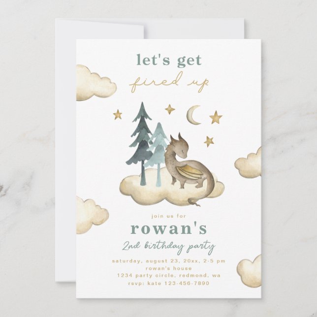 Inbjudan till Dragon Birthday | Dragons-inbjudan (Framsida)