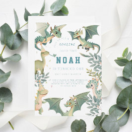 Inbjudan till Dragon och Dino första födelsedagen