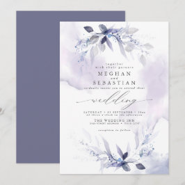 Inbjudan till Dreamy Bröllop Watercolor Plum