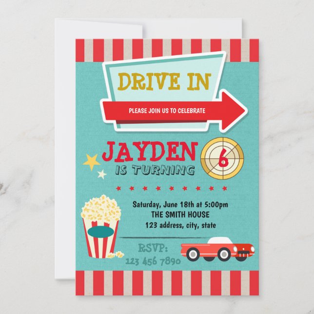 Inbjudan till Drive in-tema filmfest (Framsida)
