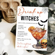 Inbjudan till DRYCK-fönster i Halloween fest