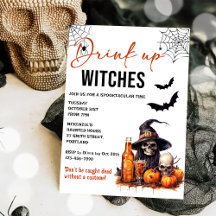 Inbjudan till DRYCK-fönster i Halloween fest