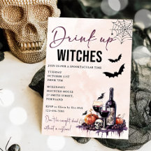 Inbjudan till DRYCK-fönster i Halloween fest