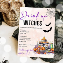Inbjudan till DRYCK-fönster i Halloween fest