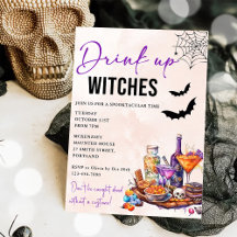 Inbjudan till DRYCK-fönster i Halloween fest