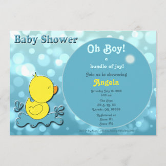 Inbjudan till duckie Bubbles Baby Shower