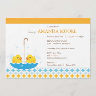 Inbjudan till dukgummi Ducky Baby Shower
