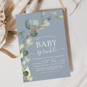Inbjudan till Dusty Blue Baby Sprinkle Shower