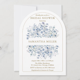 Inbjudan till Dusty Blue Wildblomma Baby Shower
