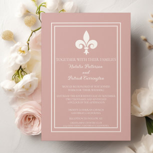 Inbjudan till Dusty Ro Fleur de Lis Wedding