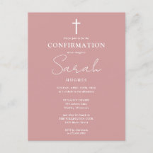 Inbjudan till Dusty Ro Rosa-minimalistbekräftelse