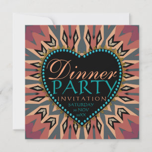 Inbjudan till Earthy Bohemian LoveHeart-middagsfes