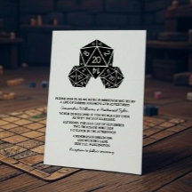 Inbjudan till Ebony D20 Dice Wedding
