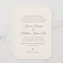 Inbjudan till Ecru-bröllop