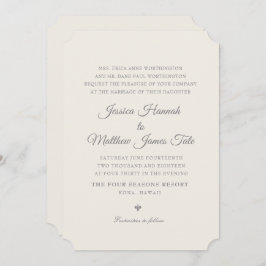 Inbjudan till Ecru-bröllop