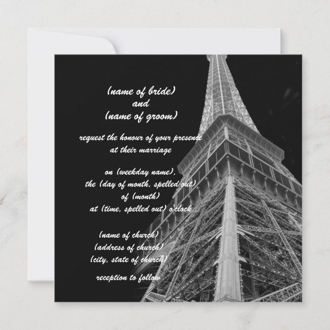 inbjudan till eiffel torn (Framsida)