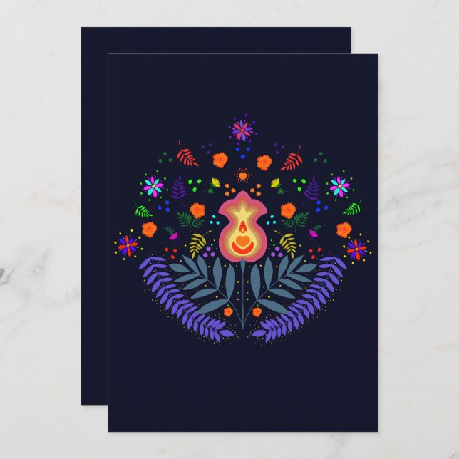 Inbjudan till El Día de Muertos (Fram/baksida)