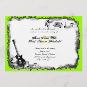 Inbjudan till Electric Guitar Lime Music Wedding