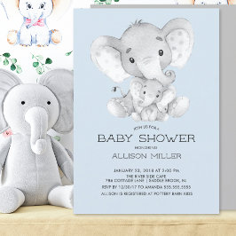 Inbjudan till elefant Boys baby Shower