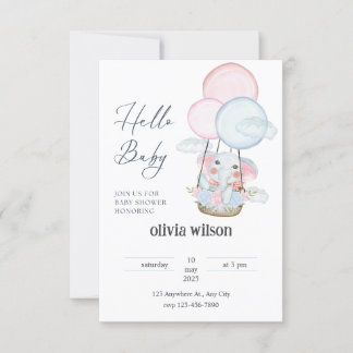 Inbjudan till elefantgiraffe baby-design