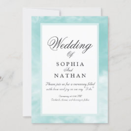 Inbjudan till elegant Aqua Watercolor Wedding