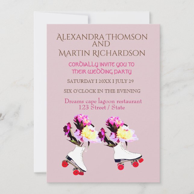 Inbjudan till elegant Art Wedding (Framsida)