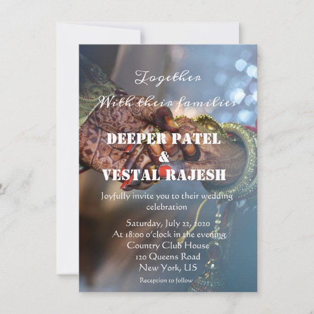 Inbjudan till elegant Asian Indian Wedding (Framsida)