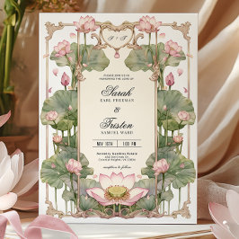 Inbjudan till elegant Asian Lotus Wedding