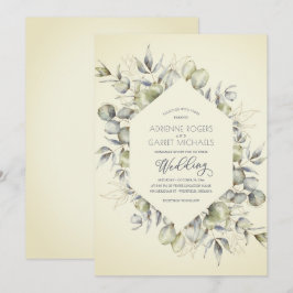 Inbjudan till elegant Autumn Eucalyptus Wedding  