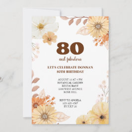 Inbjudan till elegant av 80:e födelsedagsfesten