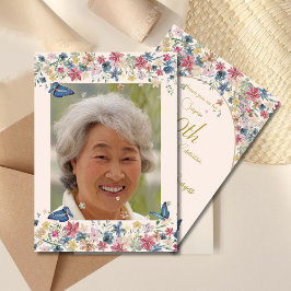 Inbjudan till Elegant av jodblomma på 90:e födelse