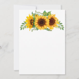 Inbjudan till Elegant av solrosblommor Rustic Wedd