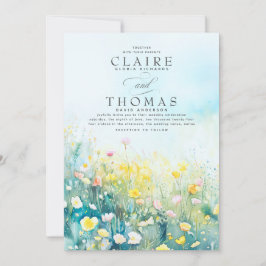 Inbjudan till Elegant av Wildblommor Dusty Blue We