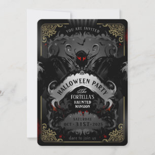 Inbjudan till elegant Batty Delight Halloween fest