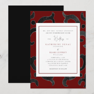 Inbjudan till elegant Black and Red Winter Wedding