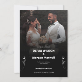 Inbjudan till elegant Black and White Wedding