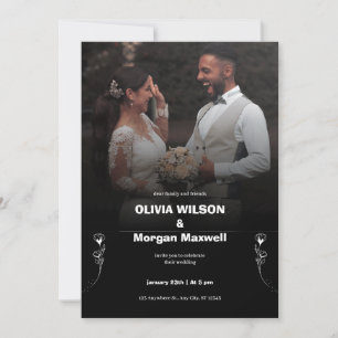 Inbjudan till elegant Black and White Wedding